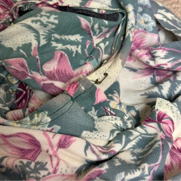 Vintage 70s Maxi Dress Hawaiian Tropical Short Sleeve Juniors Sz 11 Floral - Picture 12 of 12